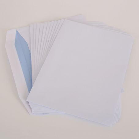 C4 white non-window gummed mailing wallet envelopes