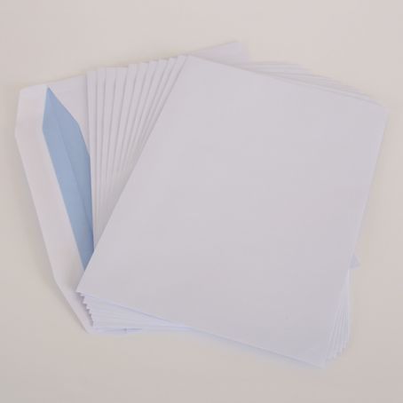C4 white non-window gummed mailing wallet envelopes