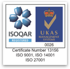 ISO 9001, 14001, 27001 accreditations