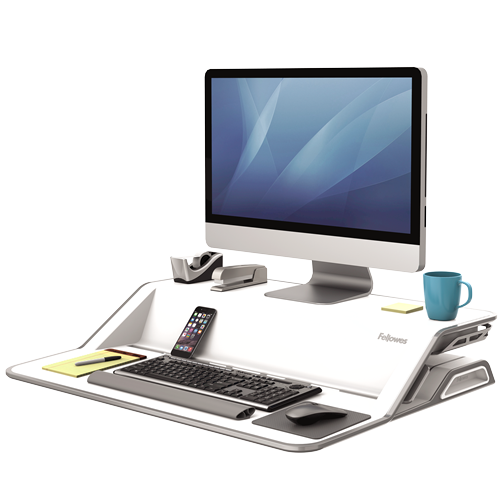 Fellowes Lotus™ Sit-Stand Workstation - White