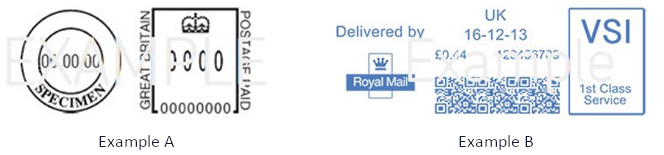 Standard franking machine or Mailmark franking machine