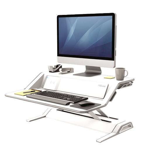 Fellowes Lotus™ DX Sit-Stand Workstation - White